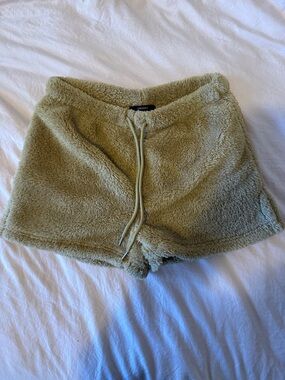 Plush Teddy Fleece Drawstring Shorts